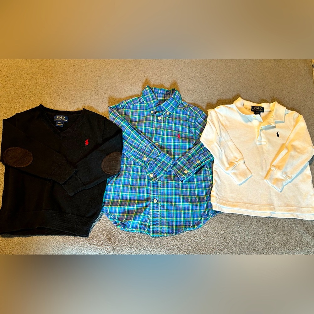 Ralph Lauren Boys 2T long sleeve lot of 3